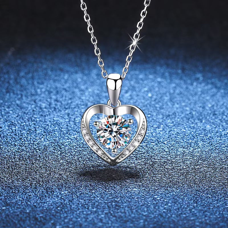 S925 Sterling Silver Eternal Heart Moissanite Necklace