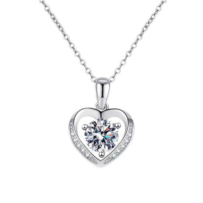 S925 Sterling Silver Eternal Heart Moissanite Necklace