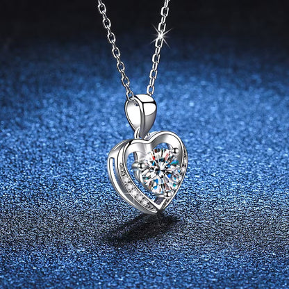 S925 Sterling Silver Eternal Heart Moissanite Necklace