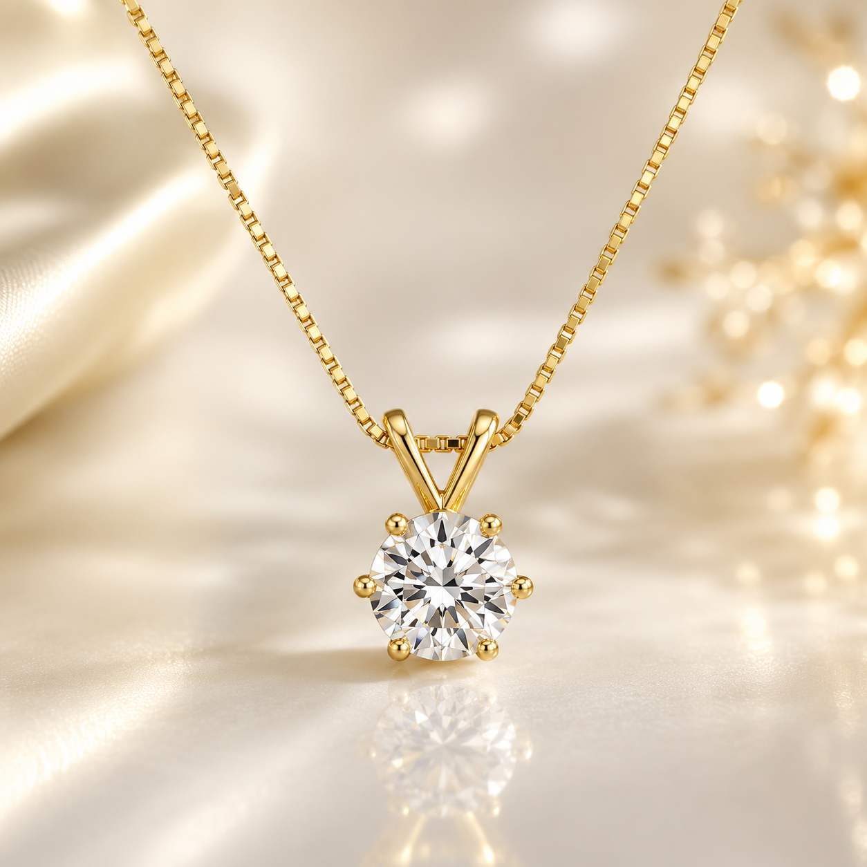 1 Karat Moissanite Necklace For Women