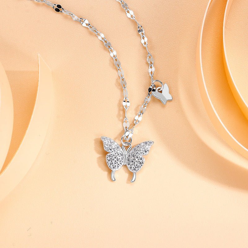 Butterfly Tassel Clavicle Chain Necklace — Light Luxury