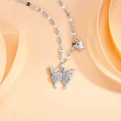 Butterfly Tassel Clavicle Chain Necklace — Light Luxury