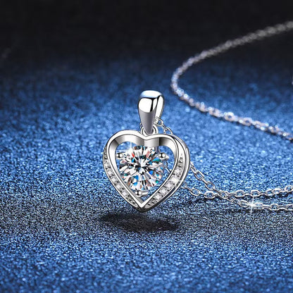 S925 Sterling Silver Eternal Heart Moissanite Necklace