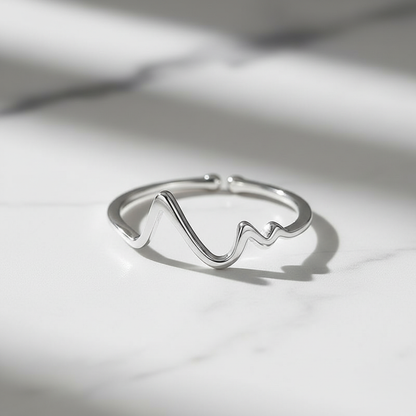 ECG Ring Marble Style