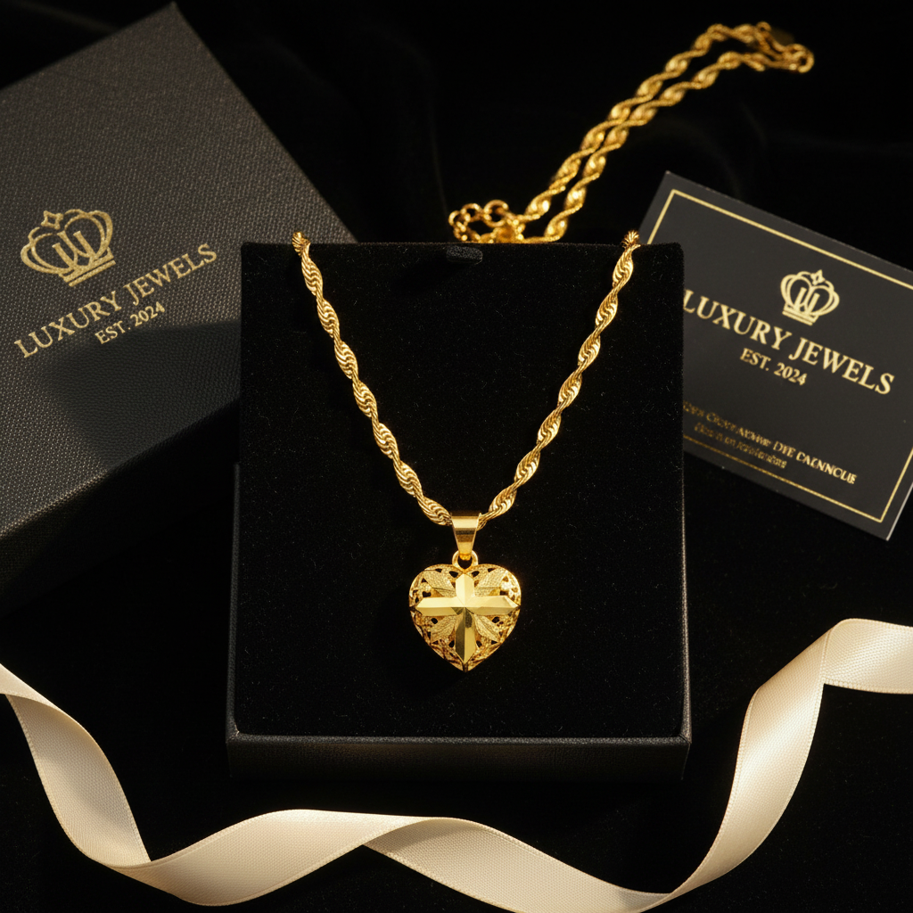 Gold Pendant Flat Lay