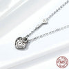 Heart Lock Necklace – Women's Fashion White Gold Plated