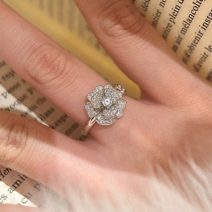 Korean Instagram-Style Triangular Zircon Open Ring