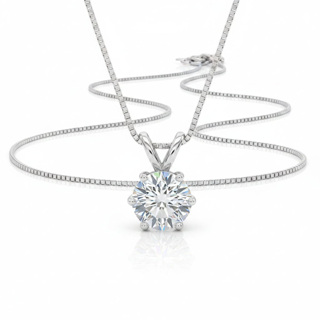 Moissanite Necklace - Silver