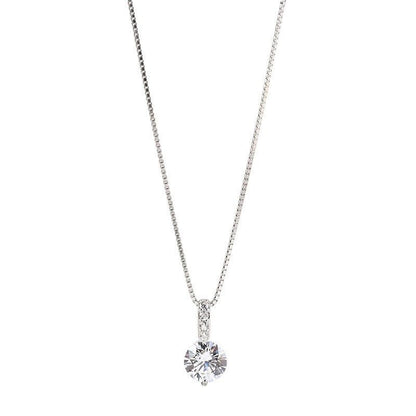 S925 Sterling Silver Solitaire Necklace — Light Luxury Simplicity