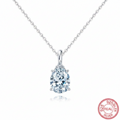 S925 Sterling Silver Drop-shaped Zircon Necklace