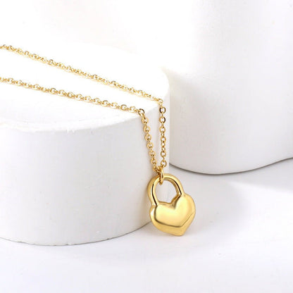 Fashionable Golden Love Heart Stainless Steel Necklace