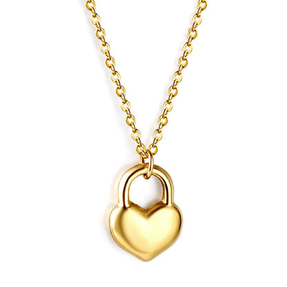 Fashionable Golden Love Heart Stainless Steel Necklace