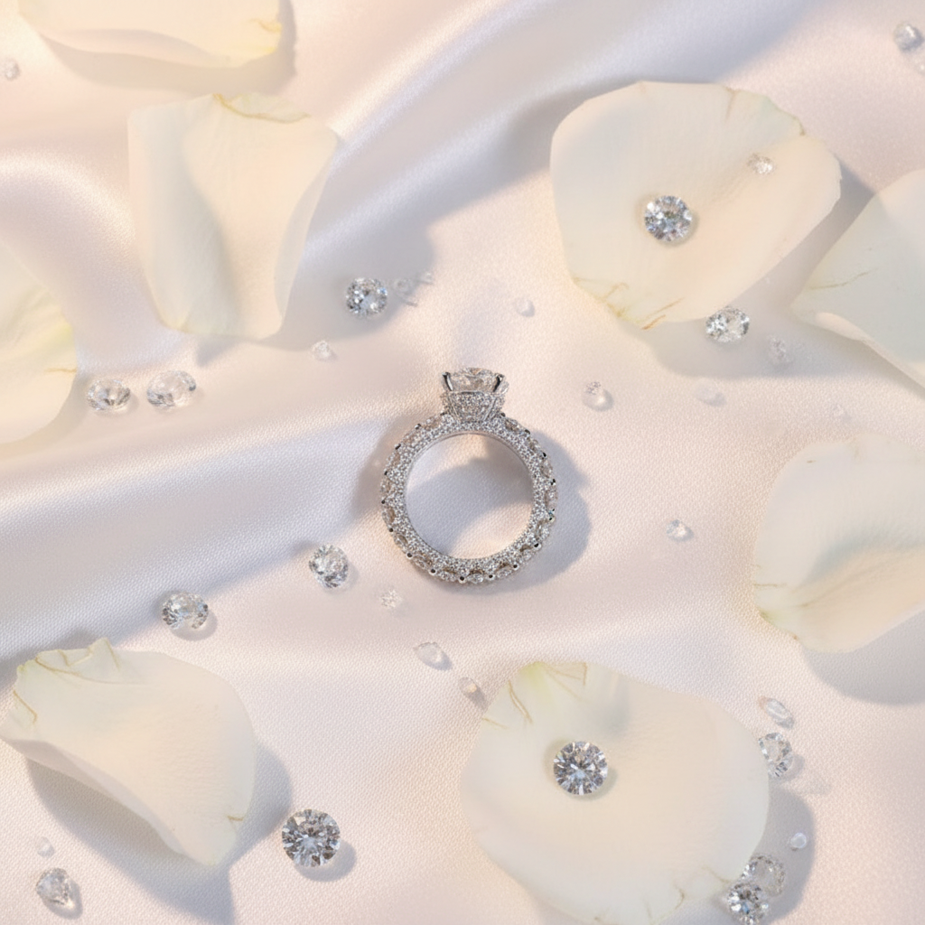 White Silk Flat Lay